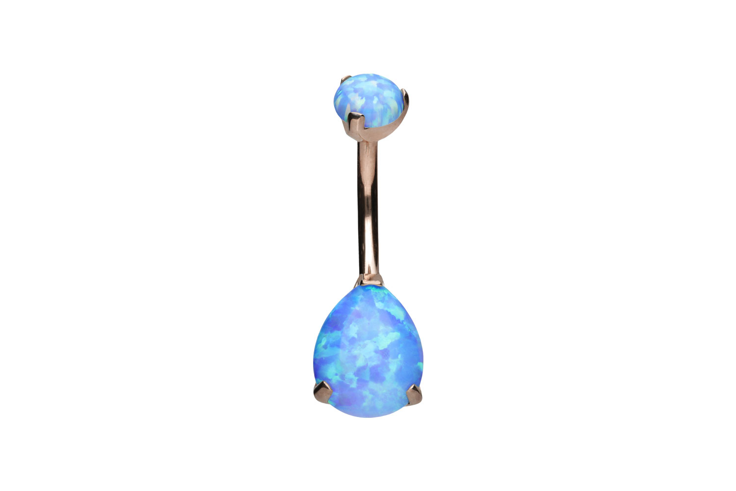 Titan Bananabell Piercing mit Innengewinde SYNTHETISCHER OPALTROPFEN